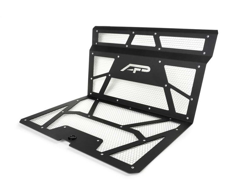 Agency Power 2014-2018 Polaris RZR XP 1000/XP Turbo Vented Engine Cover - Matte Black/Raw Alum. Mesh - AP-RZR-111-FMB-MRAW