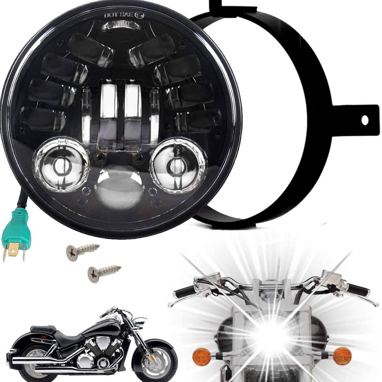 Eagle Lights 5.75" Honda VTX LED Headlight Kit with Integrated Turn Signals. Bracket included.  Plug and Play fits 2002-2008 VTX 1800, VTX 1300