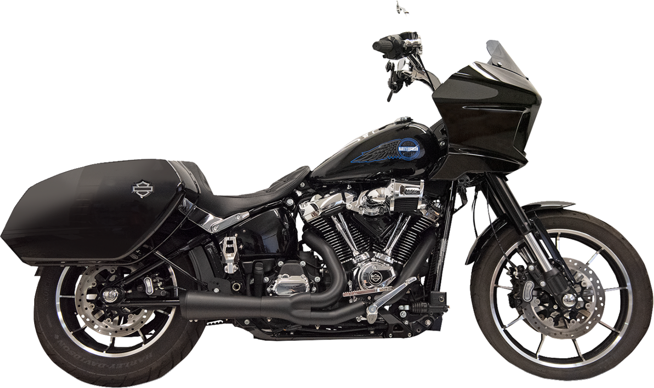 2-into-1 Ripper Exhaust System with Megaphone Muffler - Short - Black - M8 Softail