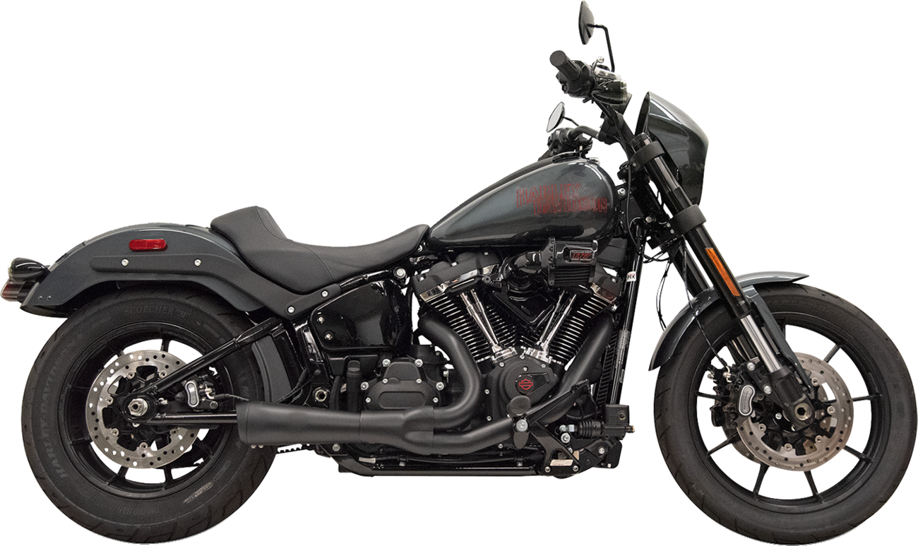 2-into-1 Ripper Exhaust System with Megaphone Muffler - Short - Stainless - M8 Softail