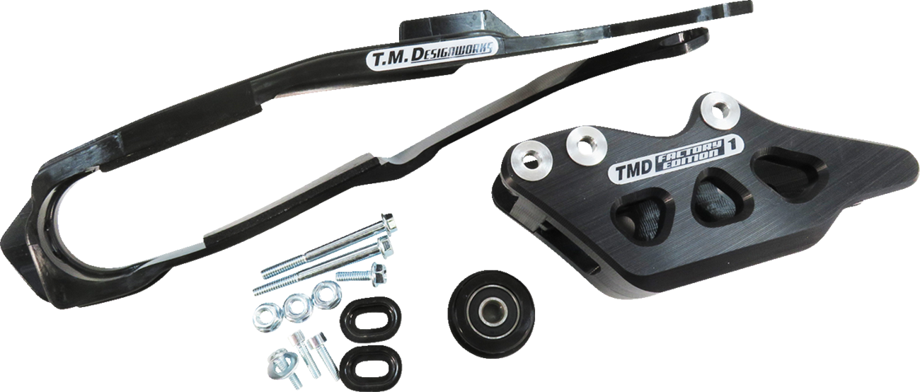 T.M. DESIGNWORKS Chain Guide and Slider Kit - Chain Guide/Slider / Black / Honda 1231-1545