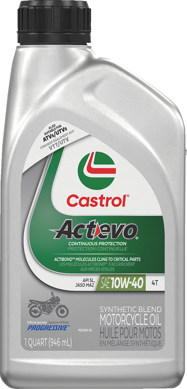 CASTROL Act Evo® Semi-Synthetic 4T Engine Oil - 10W-40 / 1 U.S. quart 3601-0369
