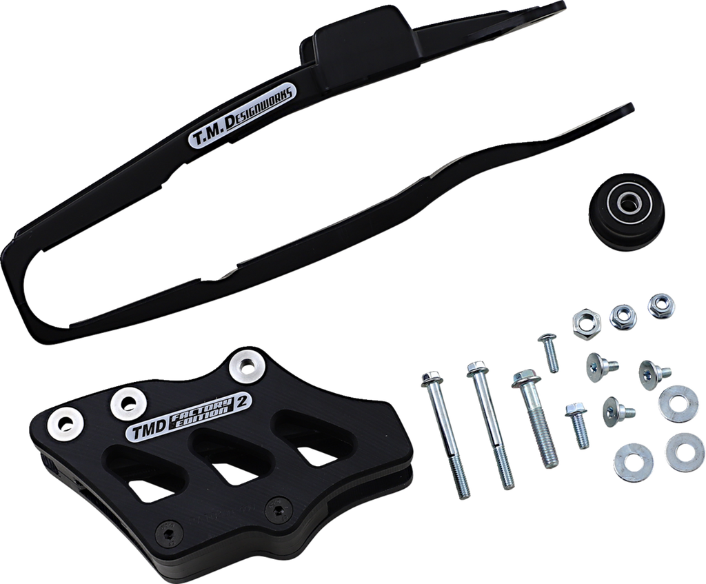 T.M. DESIGNWORKS Chain Guide and Slider Kit - Chain Guide/Slider / Black / Yamaha 1231-1396