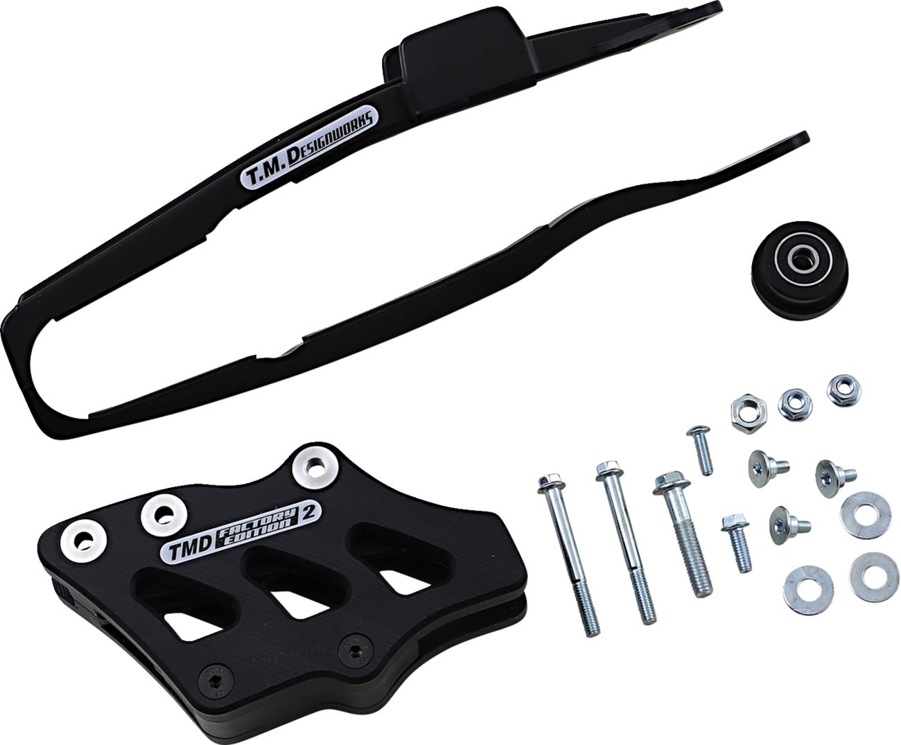 T.M. DESIGNWORKS Chain Guide and Slider Kit - Chain Guide/Slider / Black / Yamaha 1231-1396