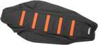 MOOSE OFFROAD Ribbed Seat Cover - Black Cover/Orange Ribs / KTM SX85 '18-'24 0821-2869