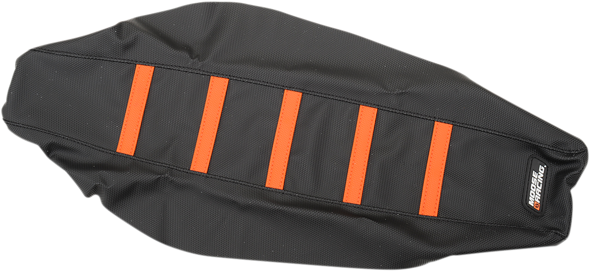 MOOSE OFFROAD Ribbed Seat Cover - Black Cover/Orange Ribs / KTM SX85 '18-'24 0821-2869