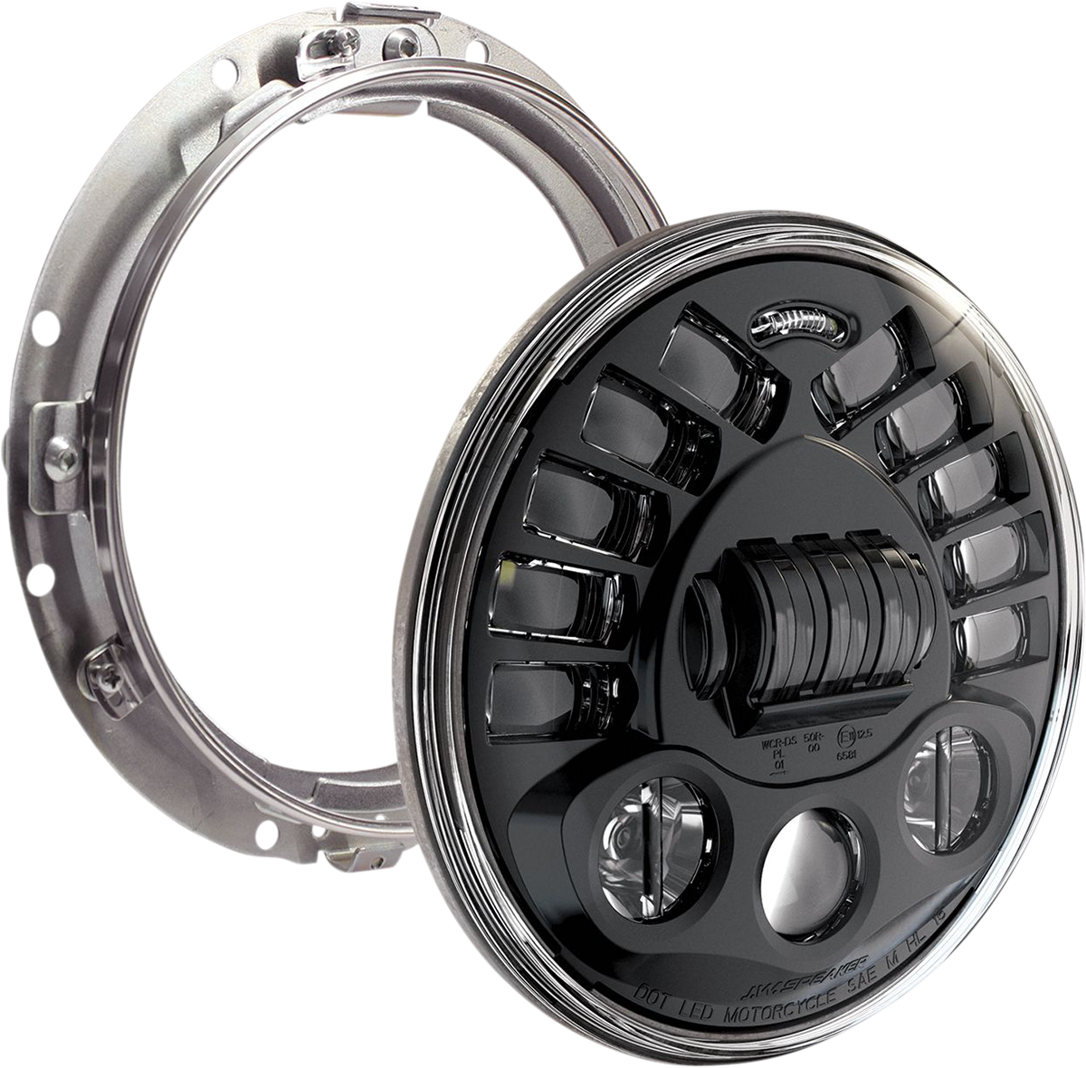 CUSTOM DYNAMICS Adaptive Headlight with Mount - 7" / Black 2001-2411