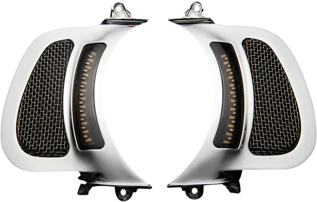 CUSTOM DYNAMICS LED Vent Insert - Amber/White / Chrome w/ Stainless Mesh 2040-2814