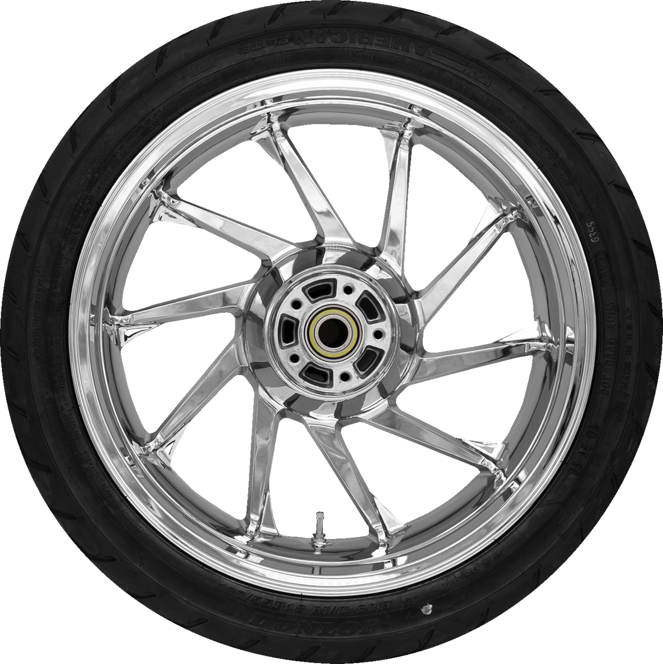 COASTAL MOTO Hurricane Rear Wheel - Chrome (18") | Dunlop AE2 Tire (180/55B18) 0336-0052