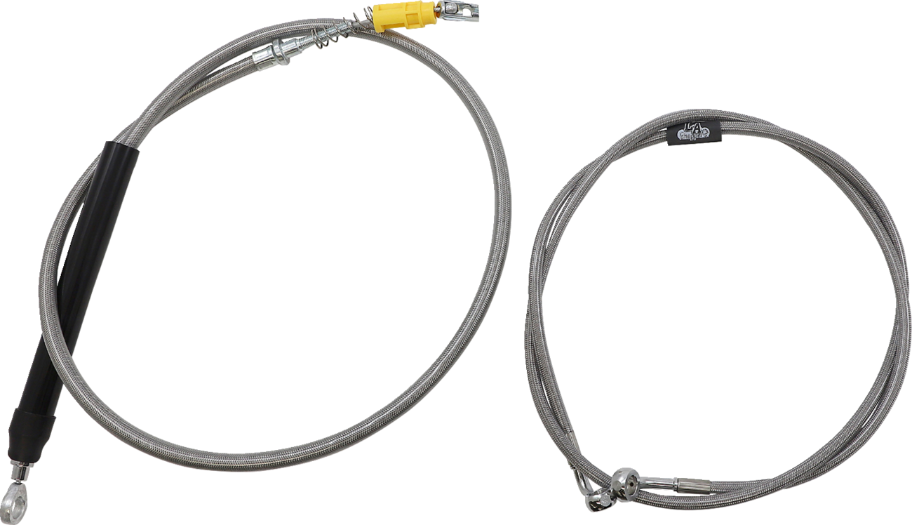 LA CHOPPERS Complete Stainless Braided Handlebar Cable/Brake Line Kit — Cable Kit