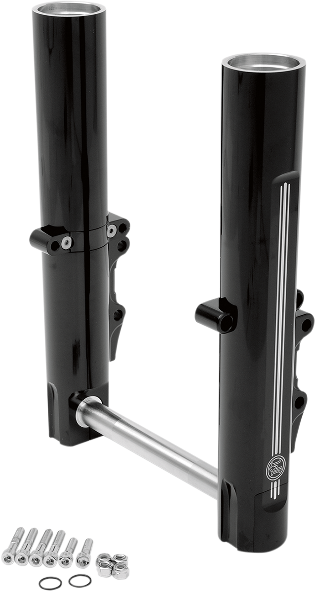 PERFORMANCE MACHINE (PM) Fork Leg Kit — Black/Contrast Cut™ - Fork Leg Kit / Black / Lower / Dual Disc / Contrast Cut / '14-'20 FL 0403-0103
