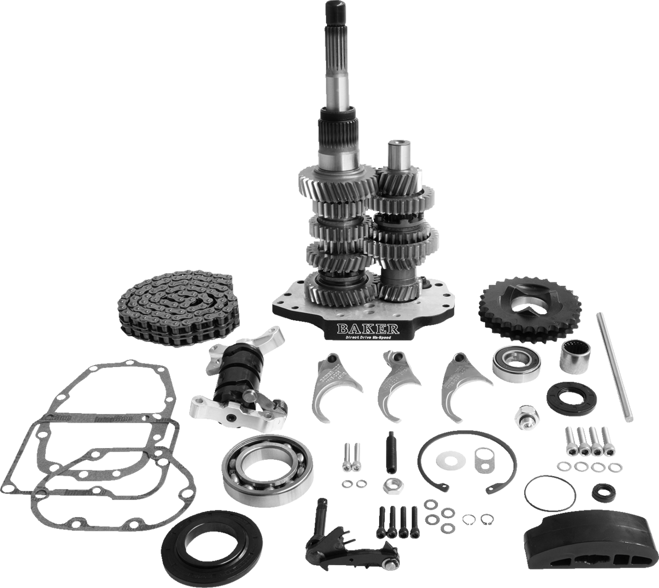 BAKER DRIVETRAIN Direct Drive Gear Set - 6-Speed / Black / '01-'06 Softail/Dyna 1103-0055