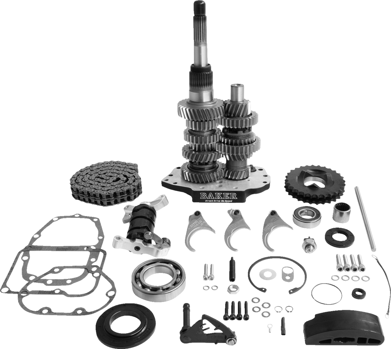 BAKER DRIVETRAIN Direct Drive Gear Set - 6-Speed / Black / '90-'97 Softail/Dyna 1103-0053