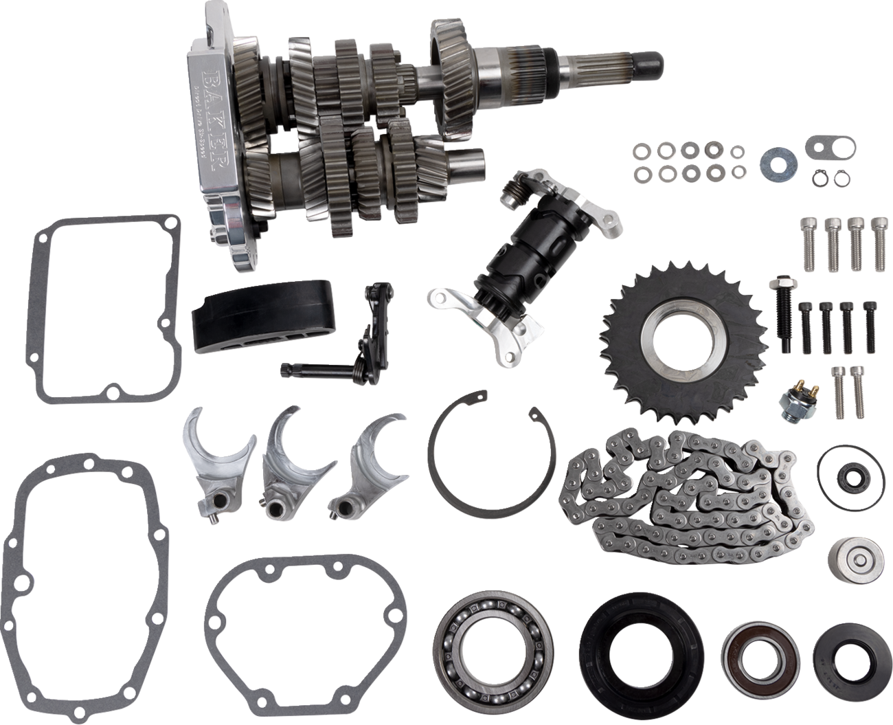 BAKER DRIVETRAIN Direct Drive Gear Set - 6-Speed / Polished / '01-'06 Touring 1103-0046