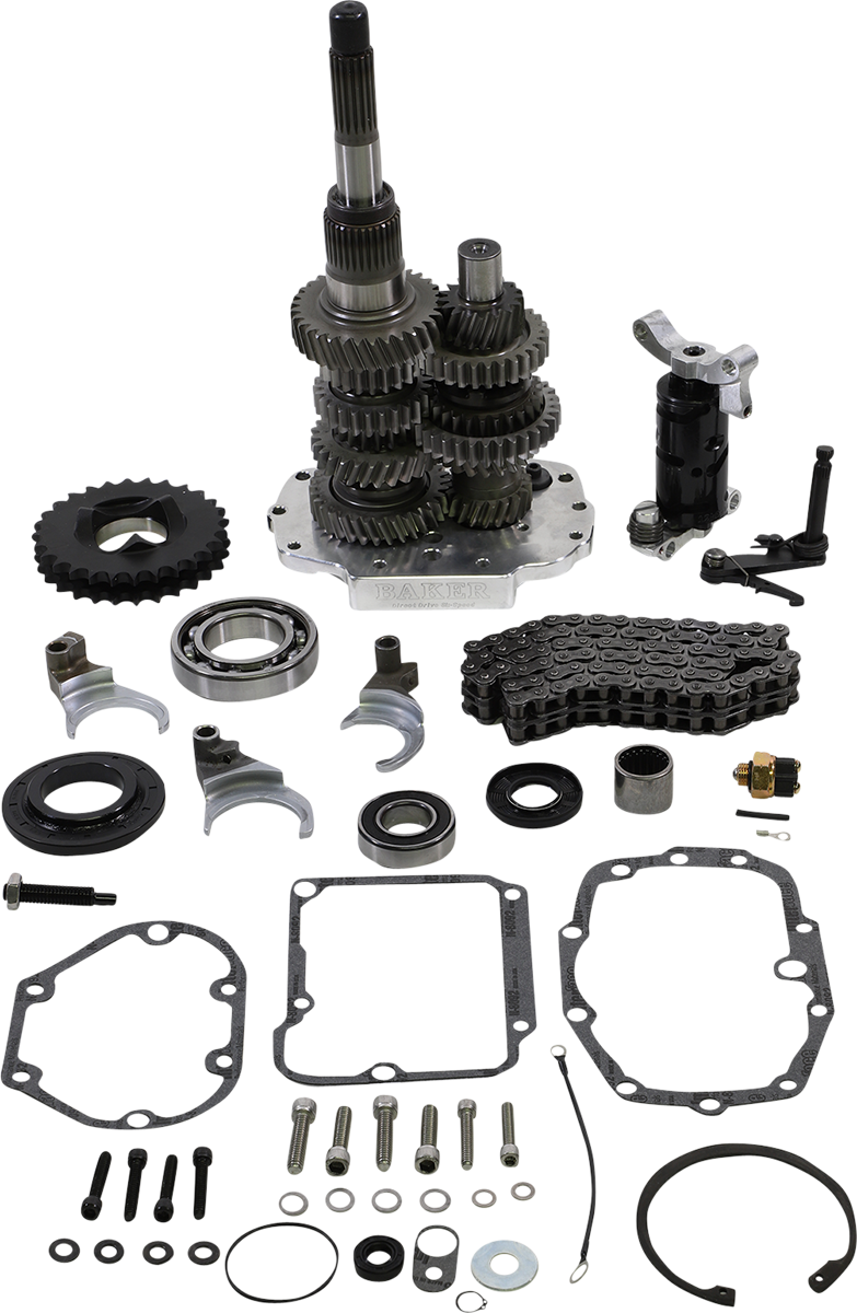 BAKER DRIVETRAIN Direct Drive Gear Set - 6-Speed / Polished / '90-'97 Harley-Davidson 1103-0049