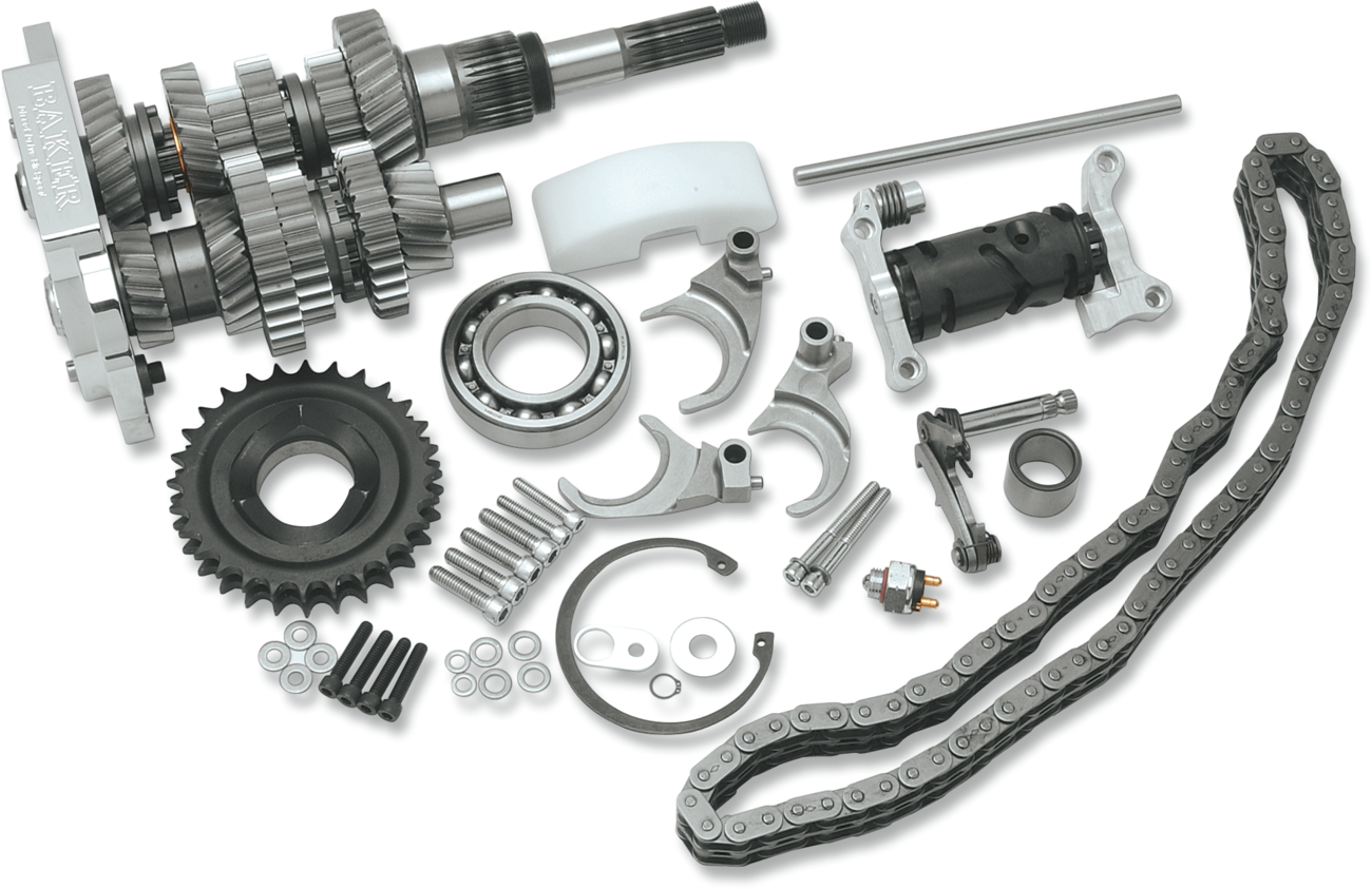BAKER DRIVETRAIN Direct Drive Gear Set - 6-Speed / Polished / '98-'00 Touring/FXR 1103-0048