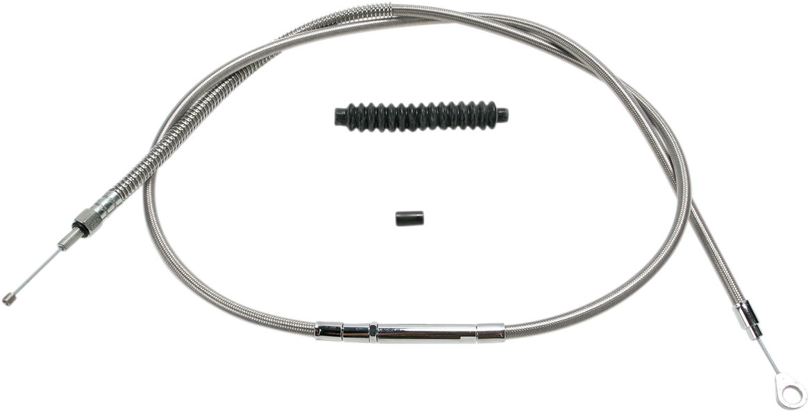 BARNETT High-Efficiency Stainless Steel Clutch Cable for Harley-Davidson - +6" / Dyna/Softail 0652-0524
