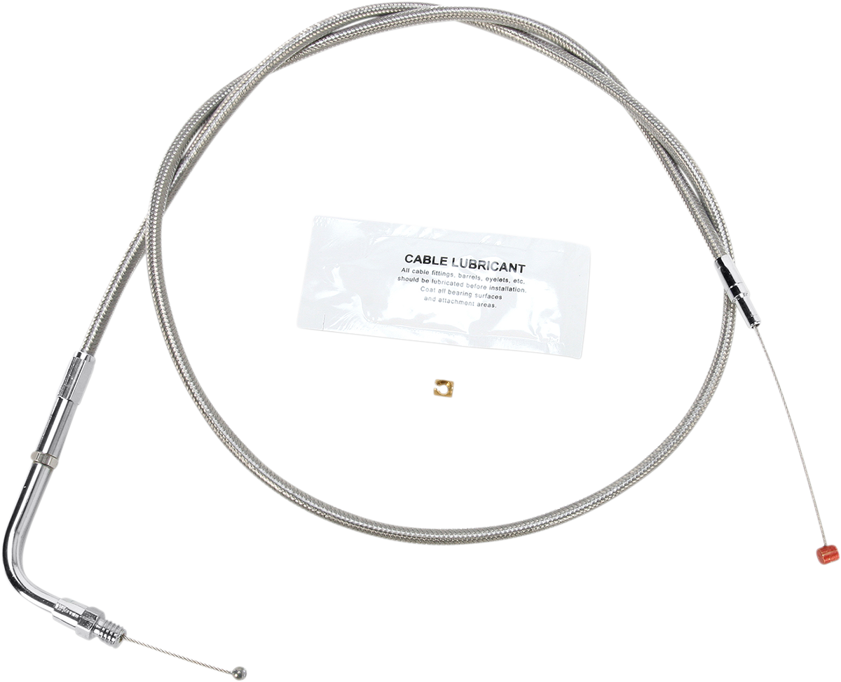 BARNETT Stainless Steel Throttle Cable - +6" / Dyna/FXR/Softail DS-223954