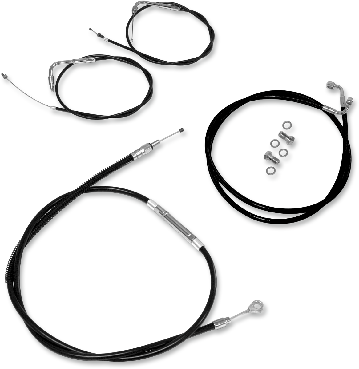 BARON Black Handlebar Cable/Line Kit - +2" / Bolt 0650-1174