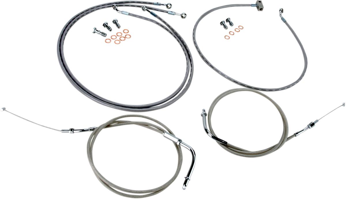 BARON Stainless Handlebar Cable/Line Kit - 12"-14" / Roadliner 0650-1008