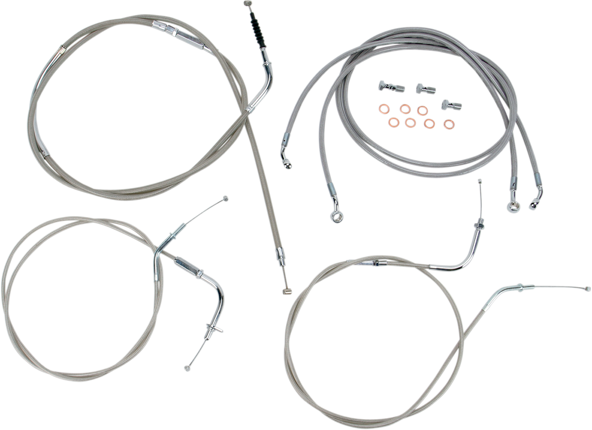 BARON Stainless Handlebar Cable/Line Kit - 12"-14" / VN2000 0650-1005