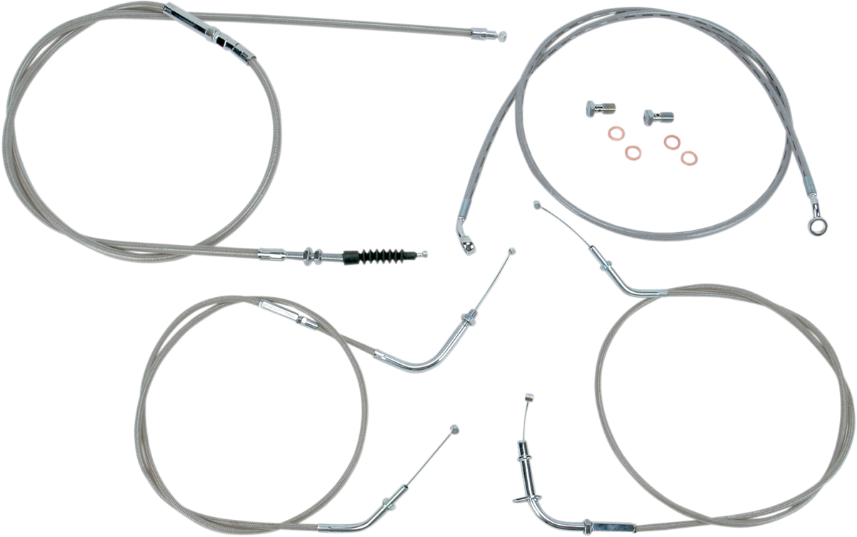 BARON Stainless Handlebar Cable/Line Kit - 12"-14" / VN900 0650-1004