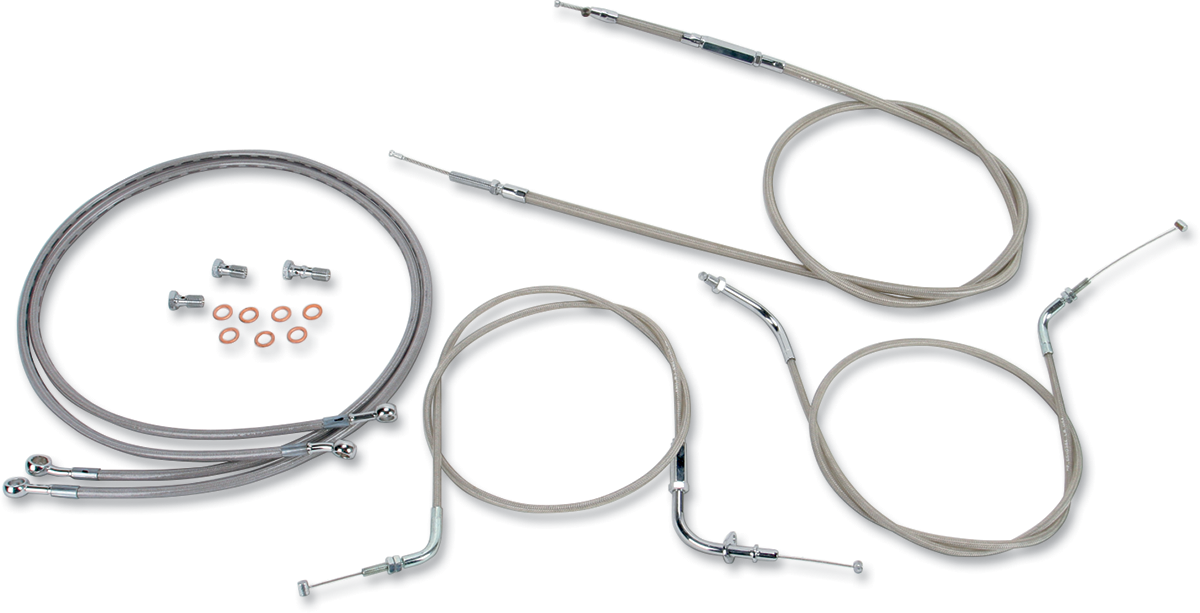 BARON Stainless Handlebar Cable/Line Kit - 12"-14" / XVS1300 0650-1009