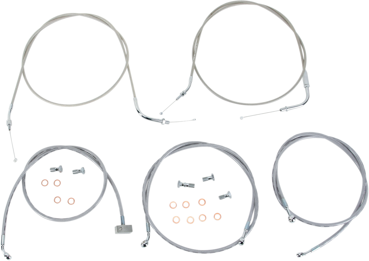 BARON Stainless Handlebar Cable/Line Kit - 15"-17" / Roadliner 0650-1021