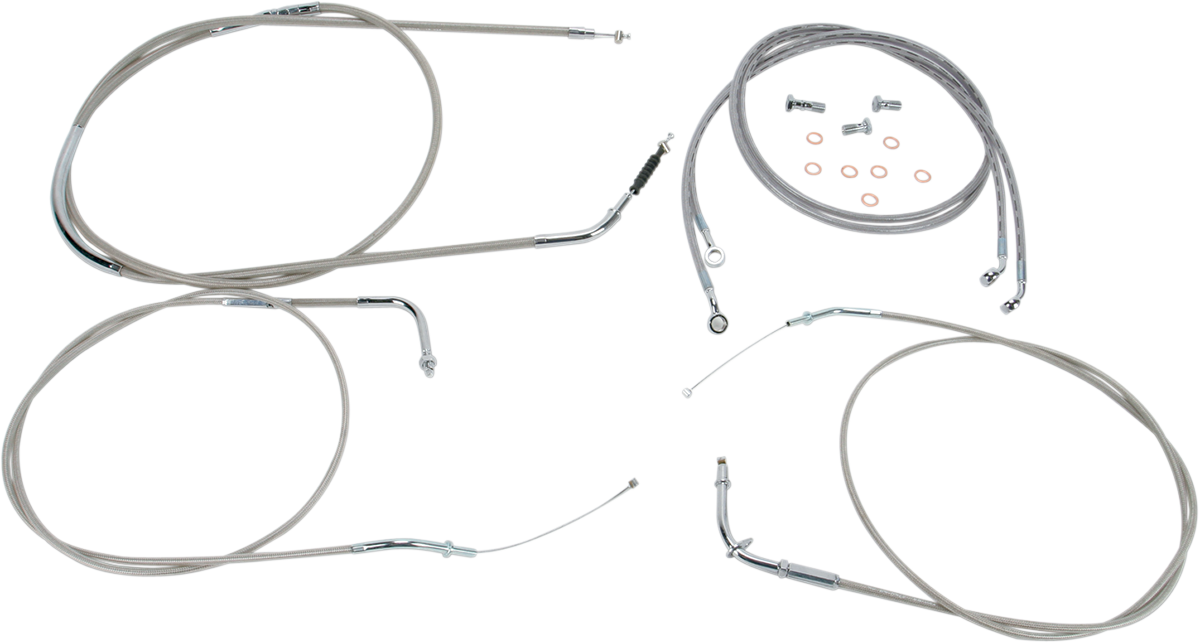 BARON Stainless Handlebar Cable/Line Kit - 15"-17" / VN2000 0650-1017