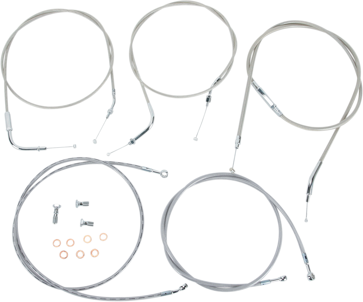 BARON Stainless Handlebar Cable/Line Kit - 18"-20" / '04-'07 Roadstar 0650-1025