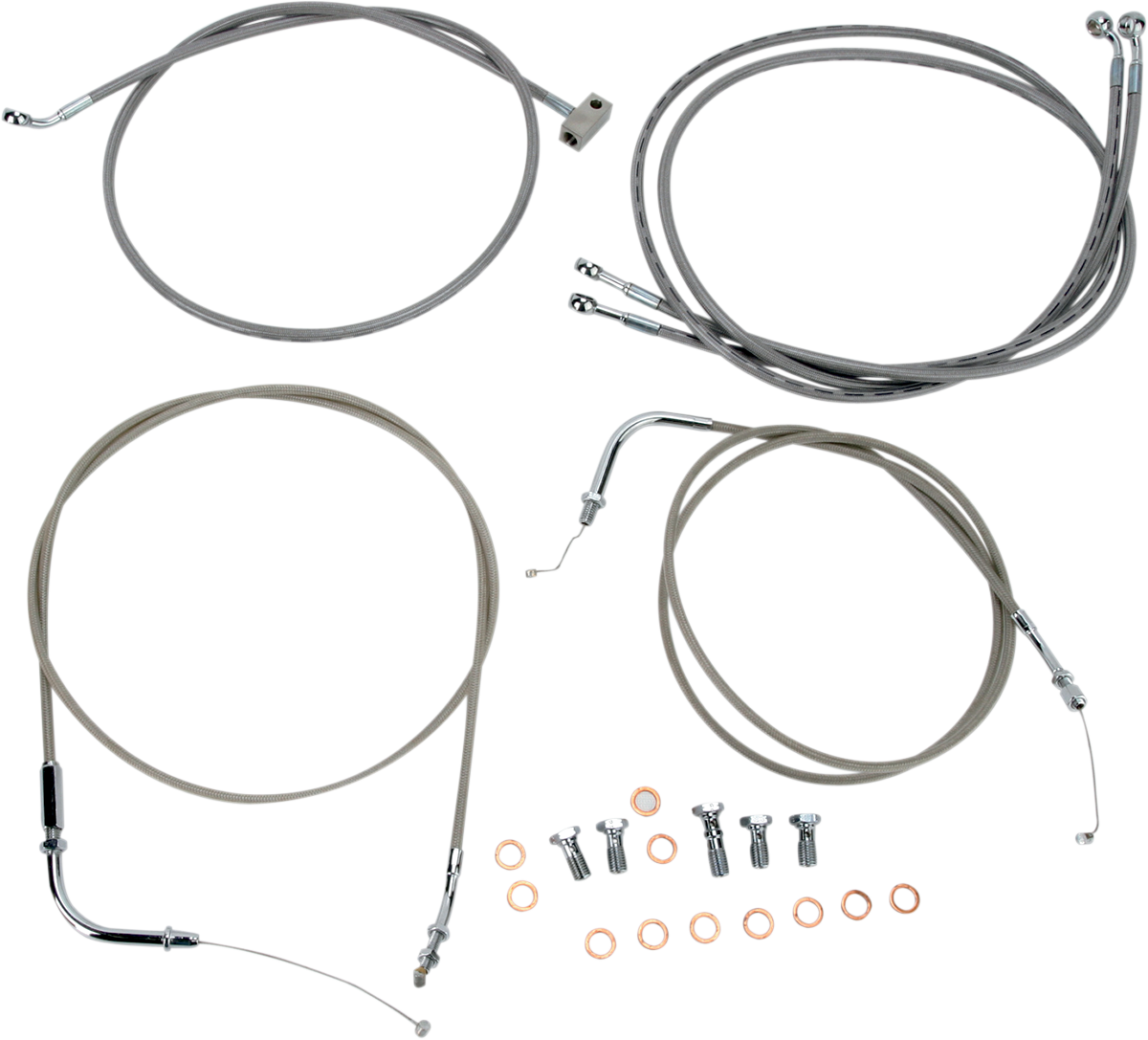 BARON Stainless Handlebar Cable/Line Kit - 18"-20" / Roadliner 0650-1033
