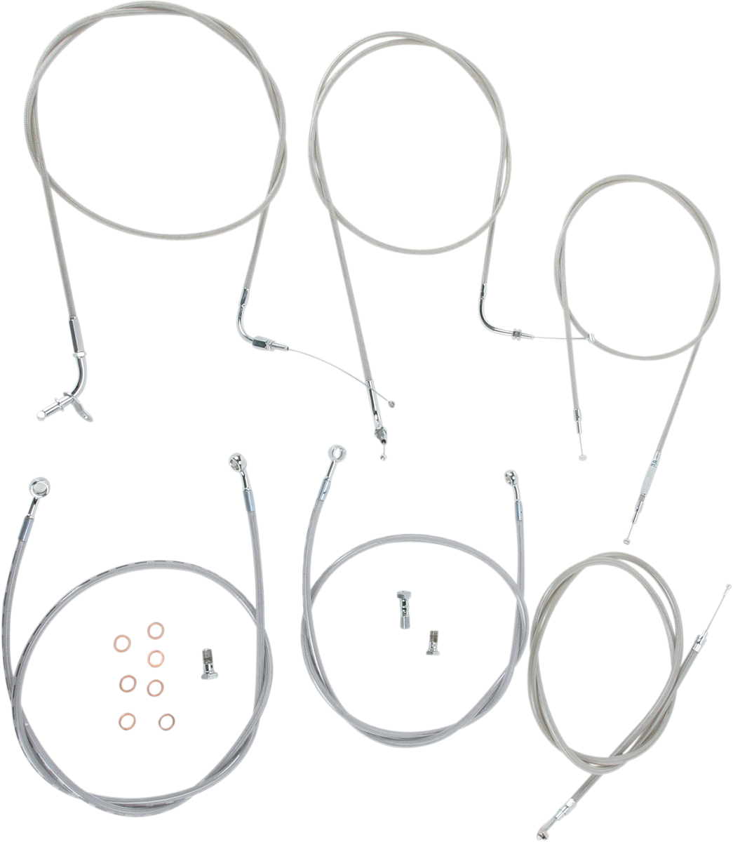 BARON Stainless Handlebar Cable/Line Kit - 18"-20" / XVS1100CL 0650-1026