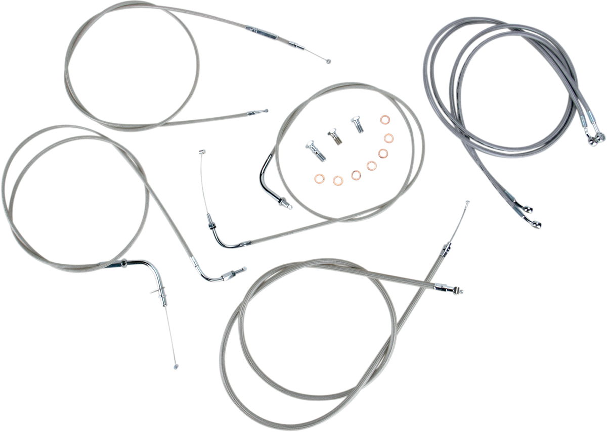 BARON Stainless Handlebar Cable/Line Kit - 18"-20" / XVS1100CU 0650-1027