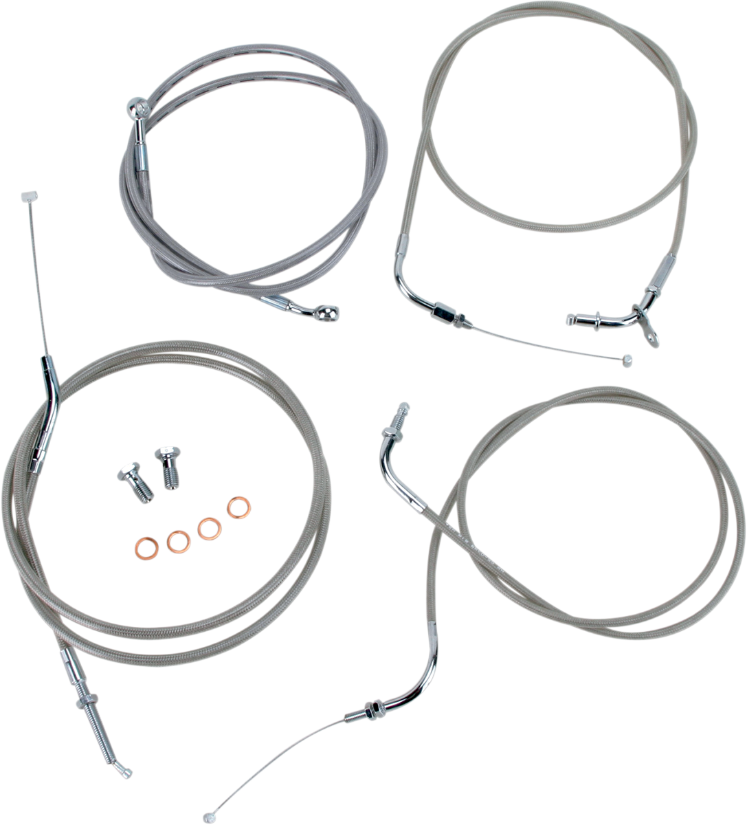 BARON Stainless Handlebar Cable/Line Kit - 18"-20" / XVS650CL 0650-1023