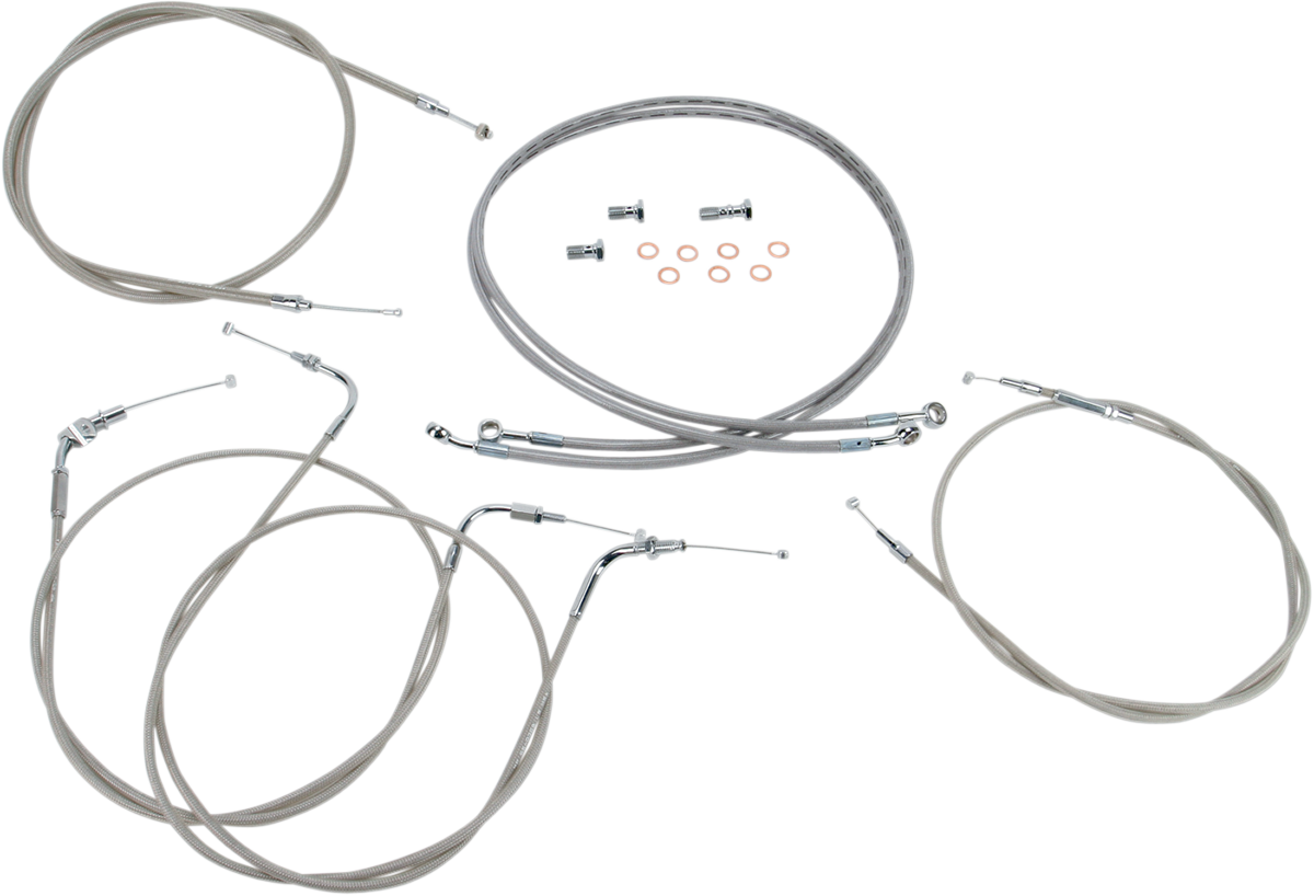 BARON Stainless Handlebar Cable/Line Kit - XVS1100CL 0650-1002