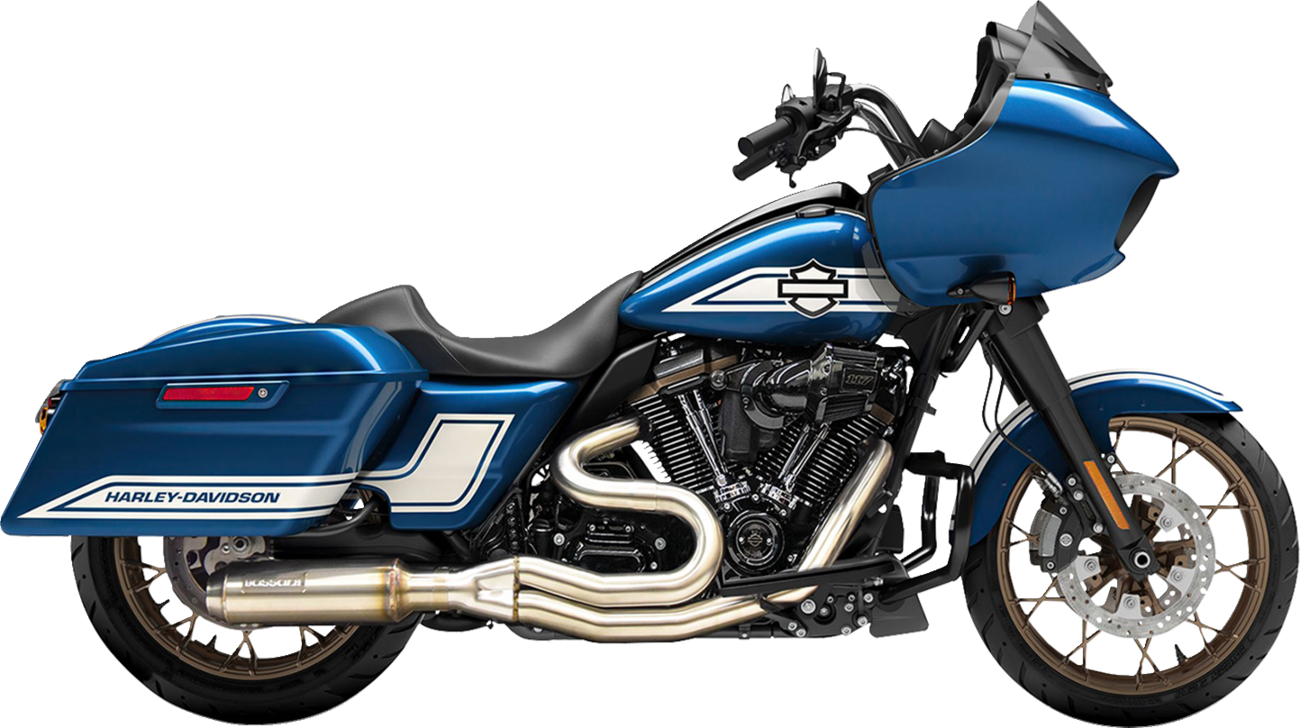 BASSANI XHAUST 2-into-1 Mid-Length Exhaust System with Super Bike Muffler - Stainless Steel / 49-State 1800-2696