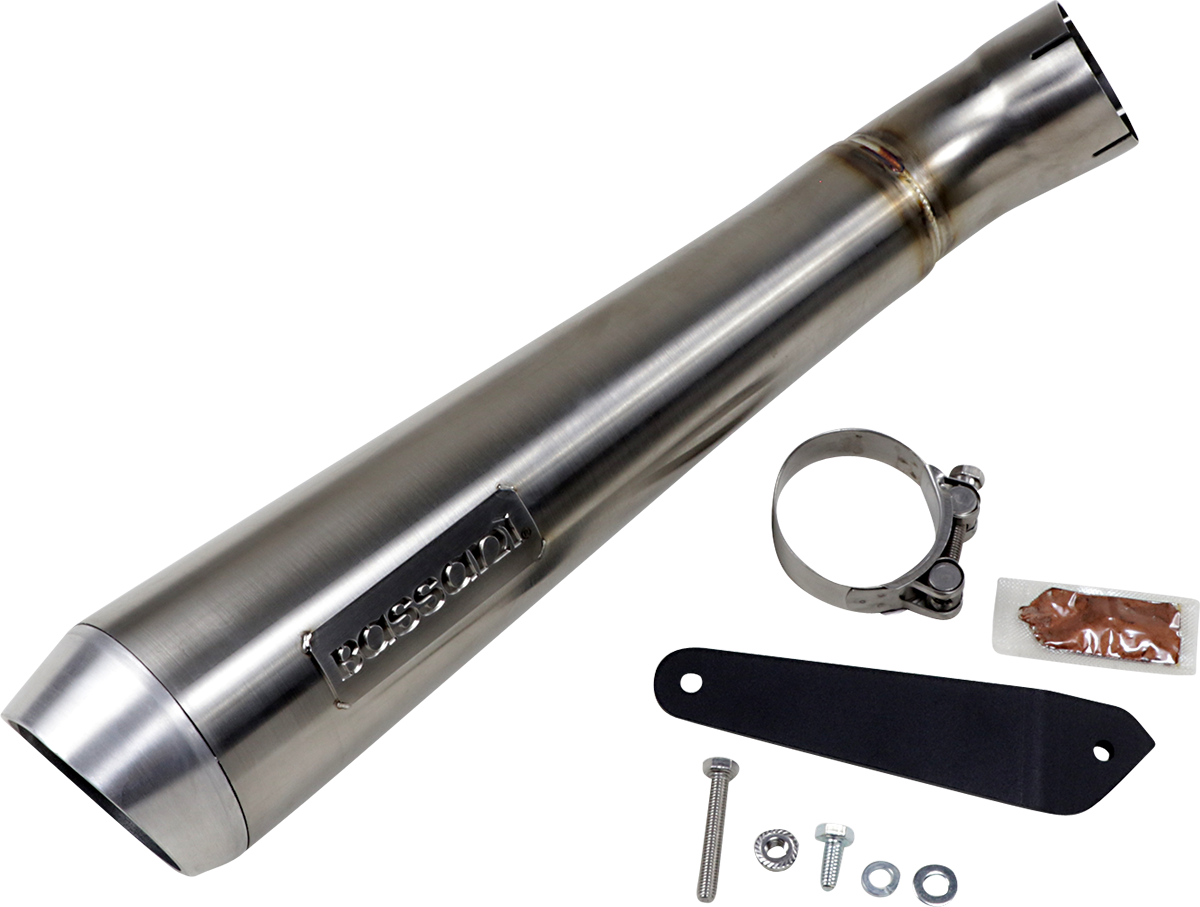 4" Short Megaphone Muffler without Catalytic Converter - Low Mount