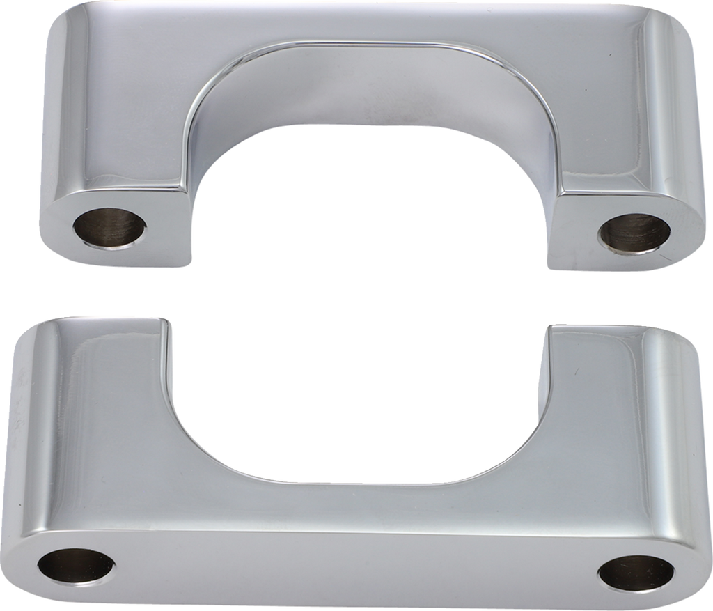 KLOCK WERKS Tire Hugger Front Fender Mounting Block - Hugger Front Fender Mounting Blocks / For 21" Wheels / Chrome 1410-0045