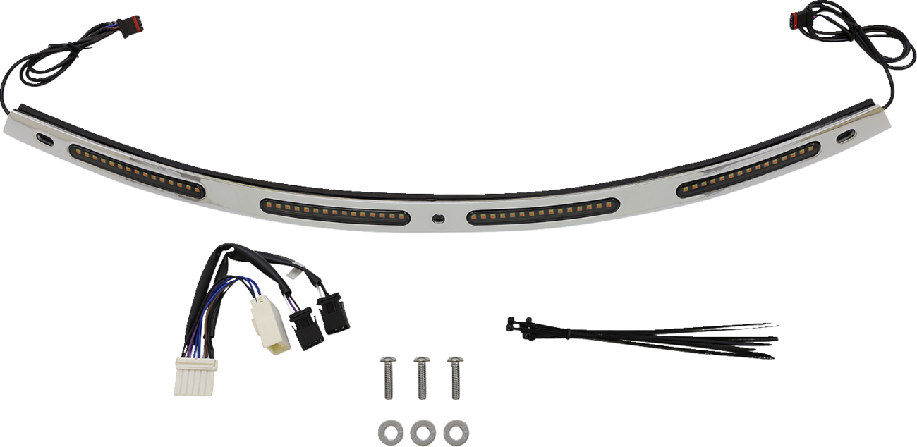CUSTOM DYNAMICS Windshield Trim - Sequential Turn Signals / Chrome 2040-2831