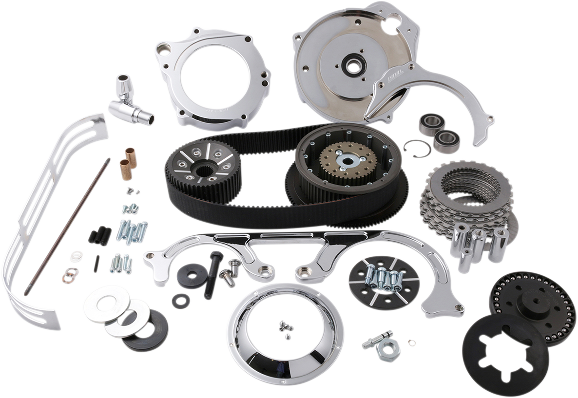 BELT DRIVES LTD. Open Belt Drive - 2" / Chrome / '07-'16 Big Twins 1120-0356