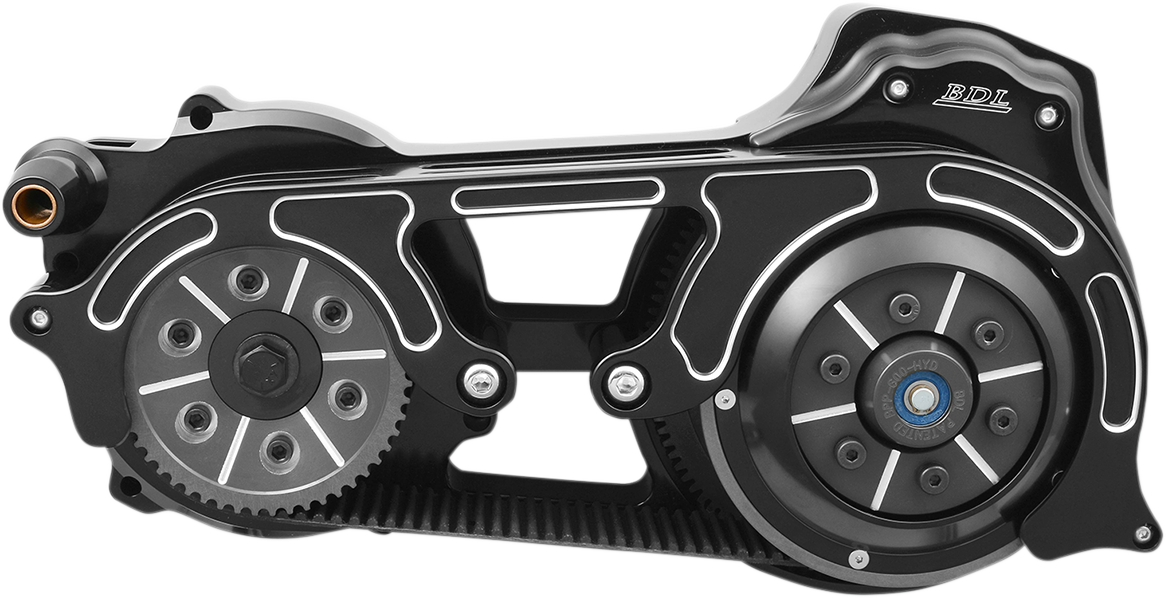 BELT DRIVES LTD. Open Belt Drive with One-Piece Motor Plate - 2" / Black / Softail 1120-0399