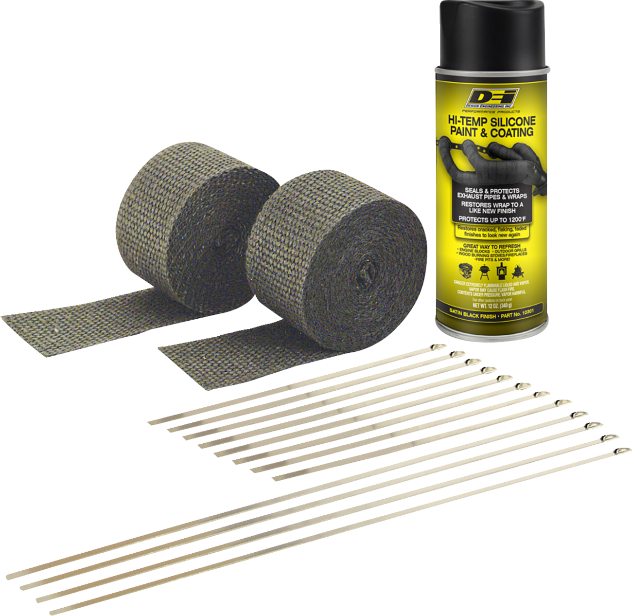 DEI Exhaust Wrap Kit - Black/Black 1861-1736
