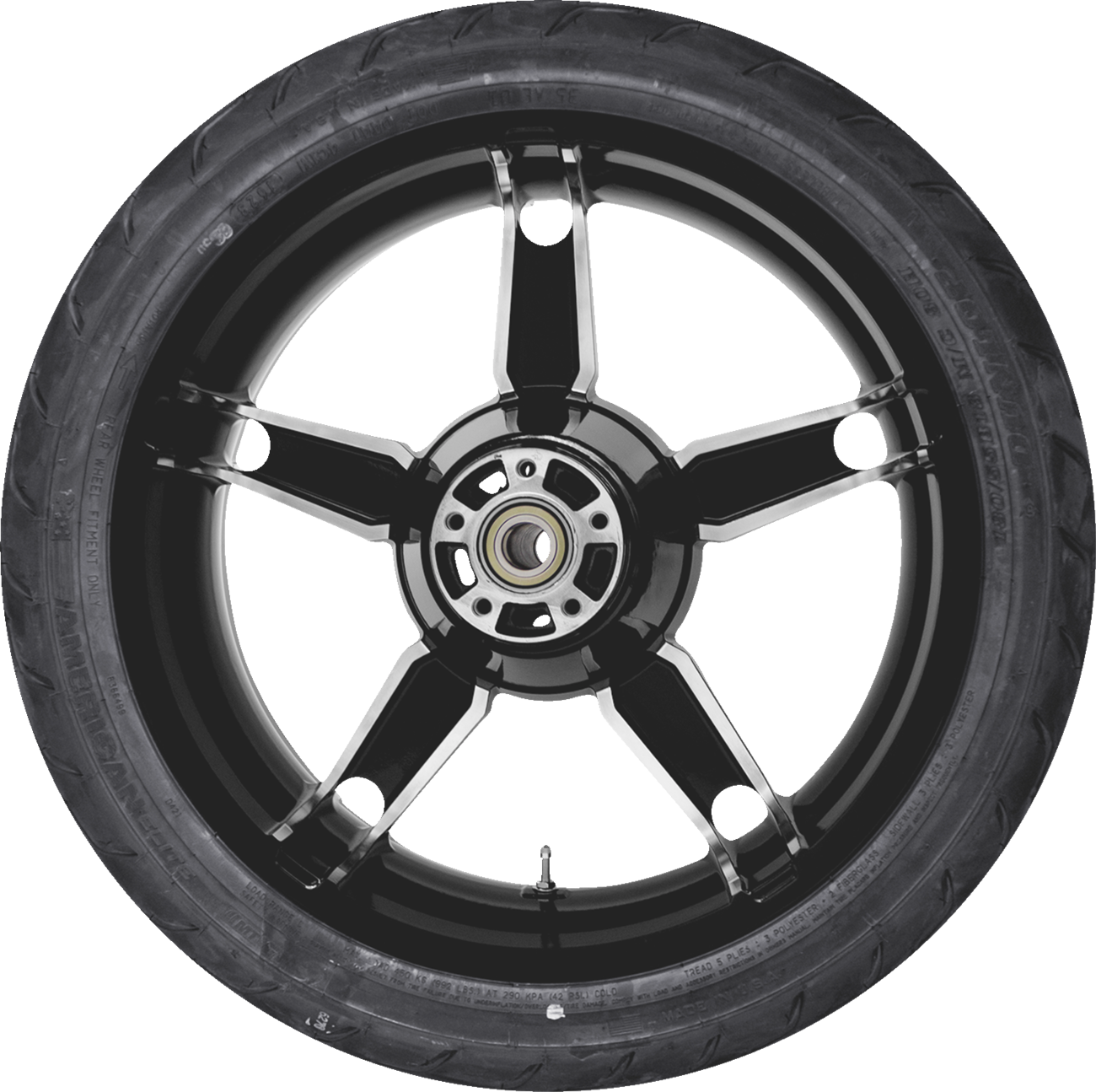 COASTAL MOTO Daytona Rear Wheel - Black Cut (18") | Dunlop AE Tire (180/55B18) 0336-0039