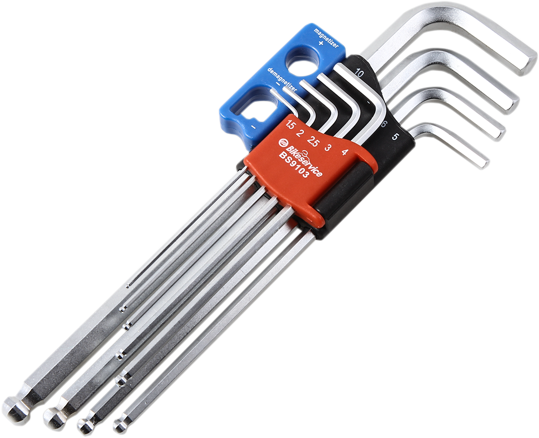 BIKESERVICE Key Set - Extra Long/Magnetic / Hex/Ball End 3812-0663