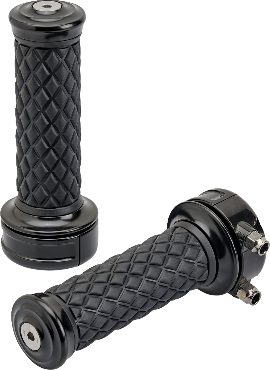 BILTWELL Alumicore Grips - Custom / Black 0630-3074