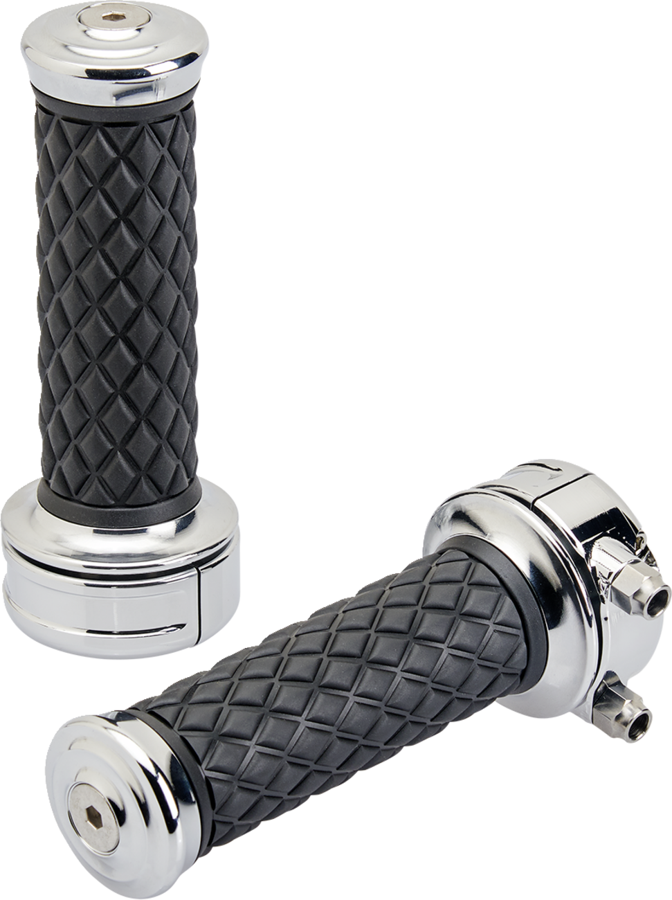 BILTWELL Alumicore Grips - Custom / Chrome 0630-3073