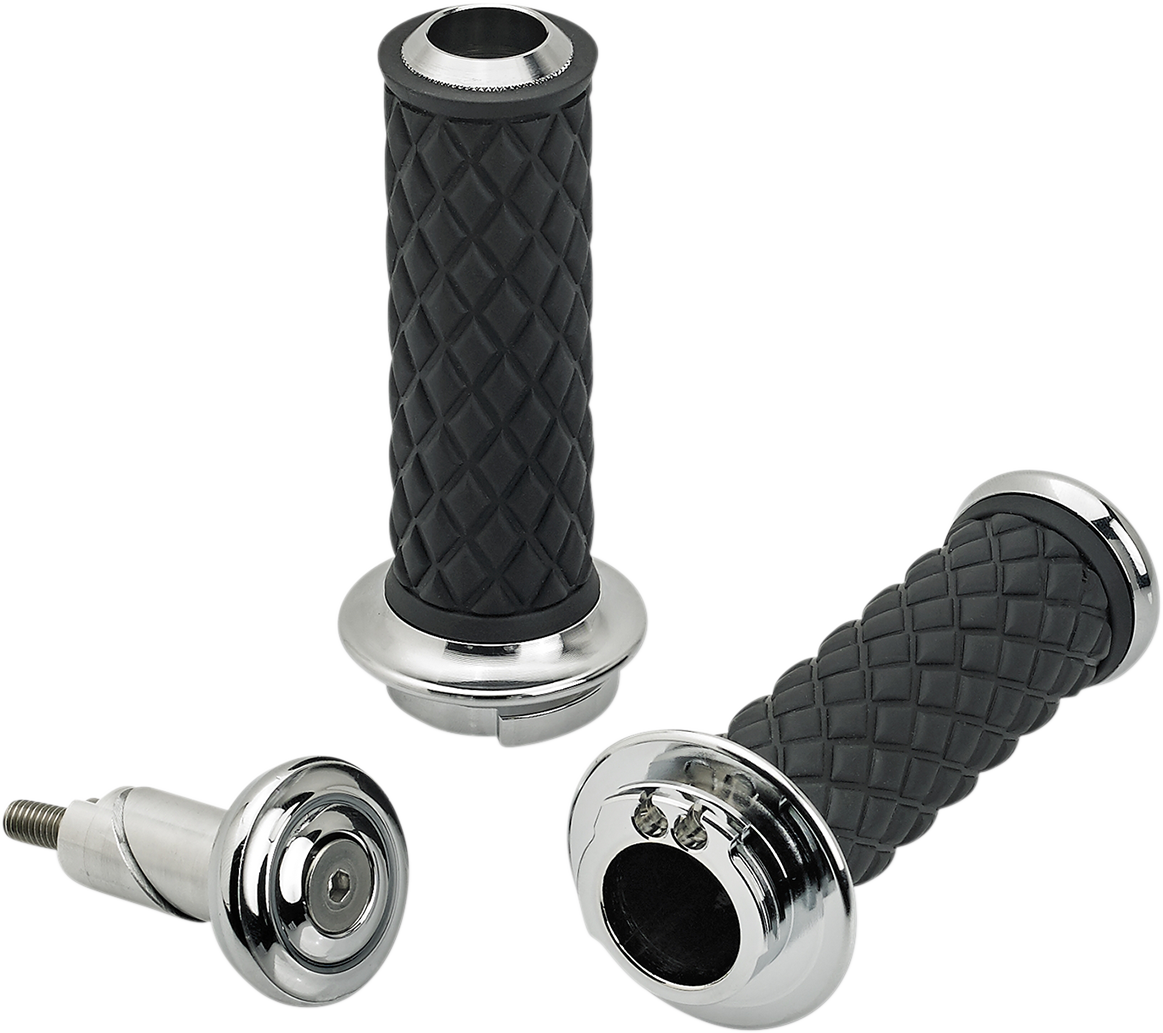 BILTWELL Alumicore Grips - Dual Cable / Chrome 0630-2321