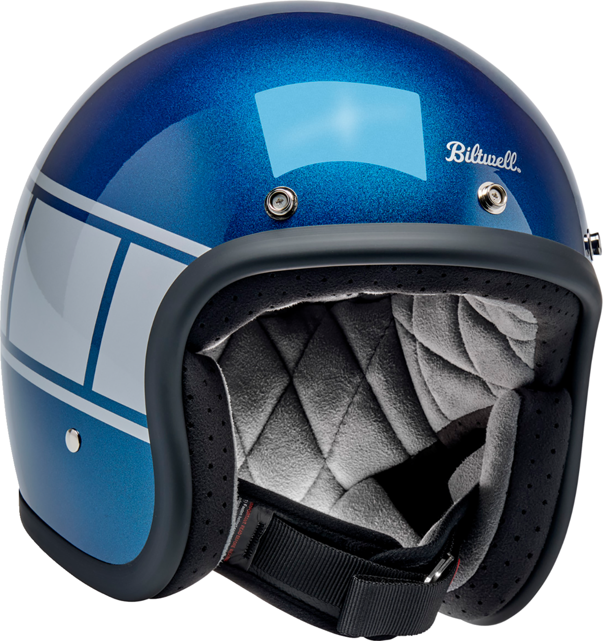 BILTWELL Bonanza Helmet - Holeshot / Metallic Blue/Silver / XL 0104-3931