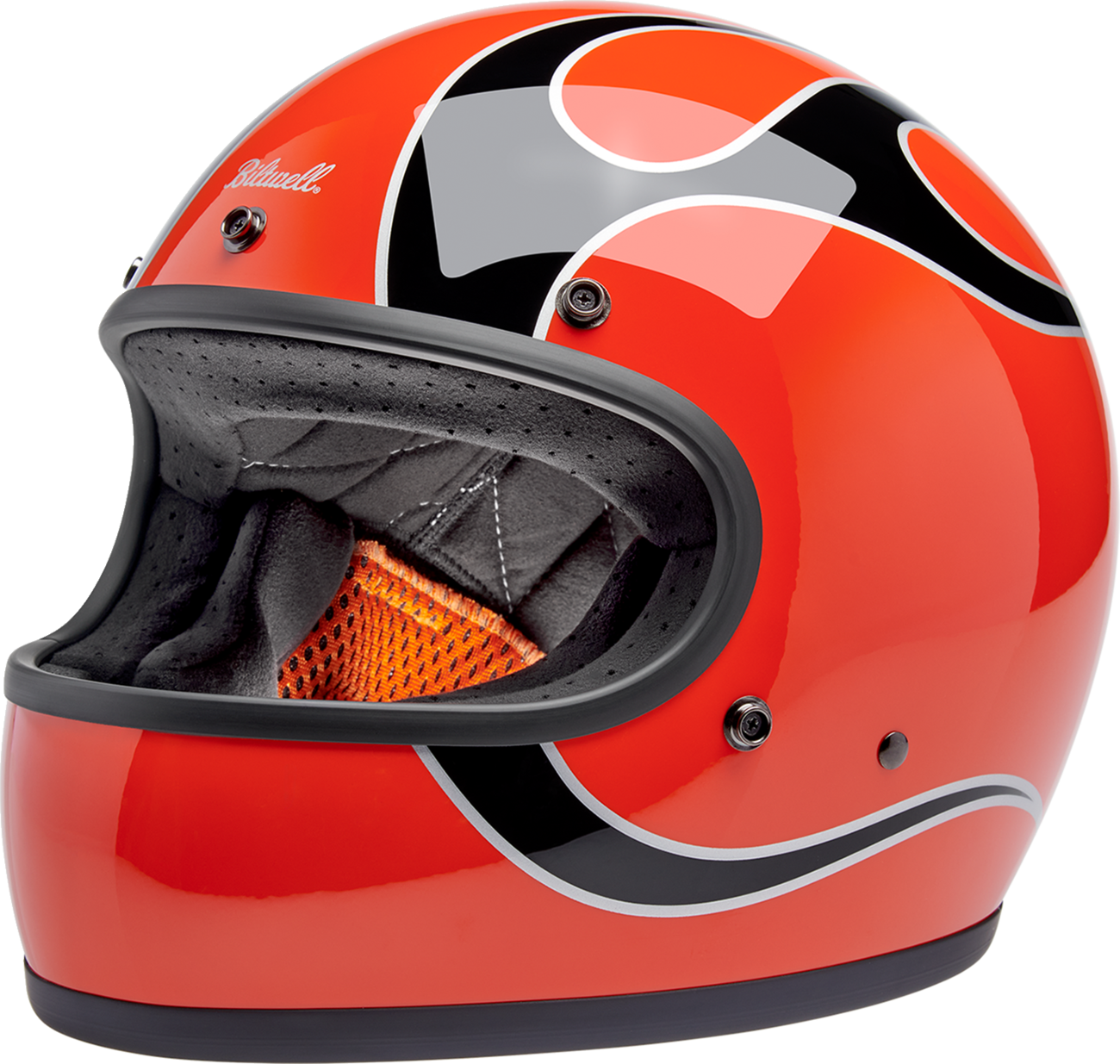 BILTWELL Gringo Helmet - Flames / Competition Orange / XL 0101-18372