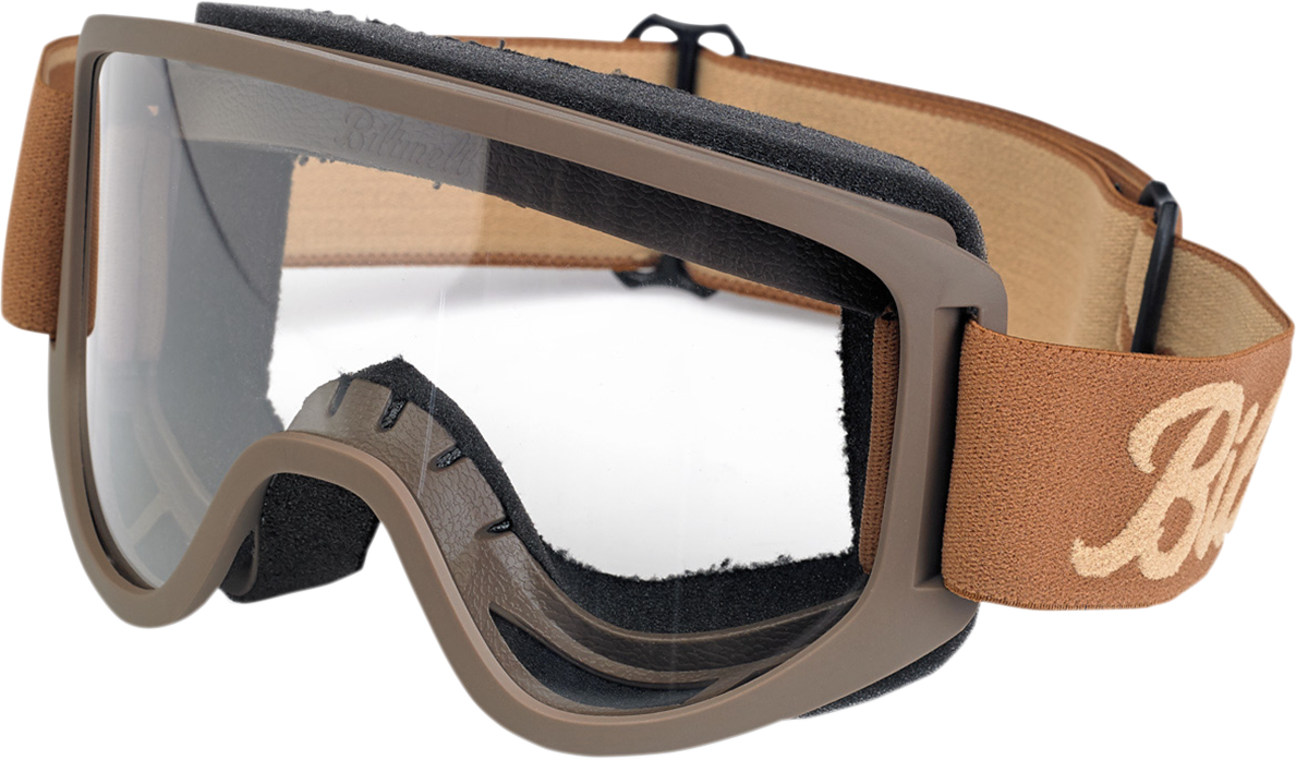 BILTWELL Moto 2.0 Goggle - Script / Chocolate / Clear Lens 2601-2249